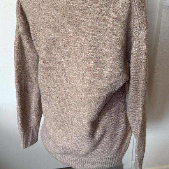 Mango MNG V-Neck‎ Sweater Small Taupe Knit Long Sleeve Casual Pullover - Picture 6 of 8